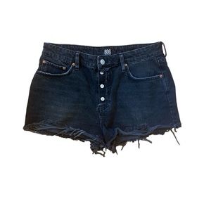 BDG Summer Cutoff Black Jean Shorts Buttons Size 32